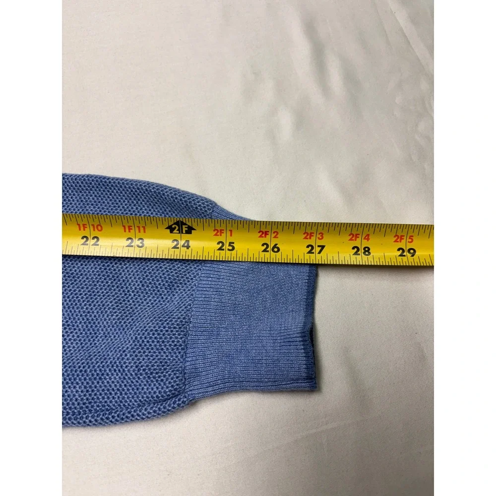 Polo Ralph Lauren Pima Cotton Quarter Zip Sweater Blue Mens Large 710701611019
